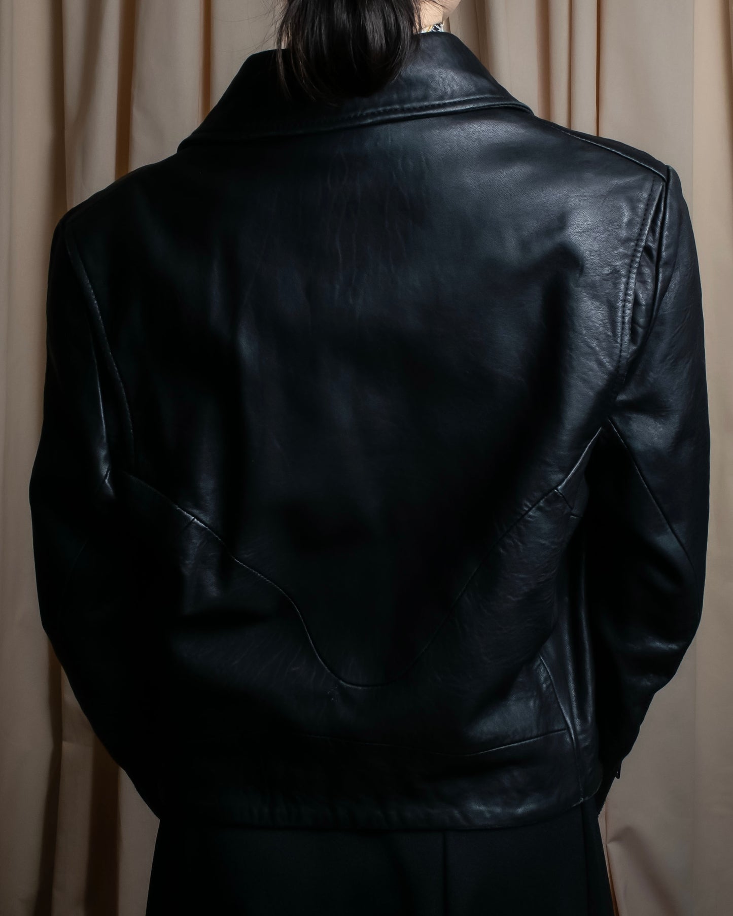 "Acne" Beautiful shape genuine leather double riders jacket