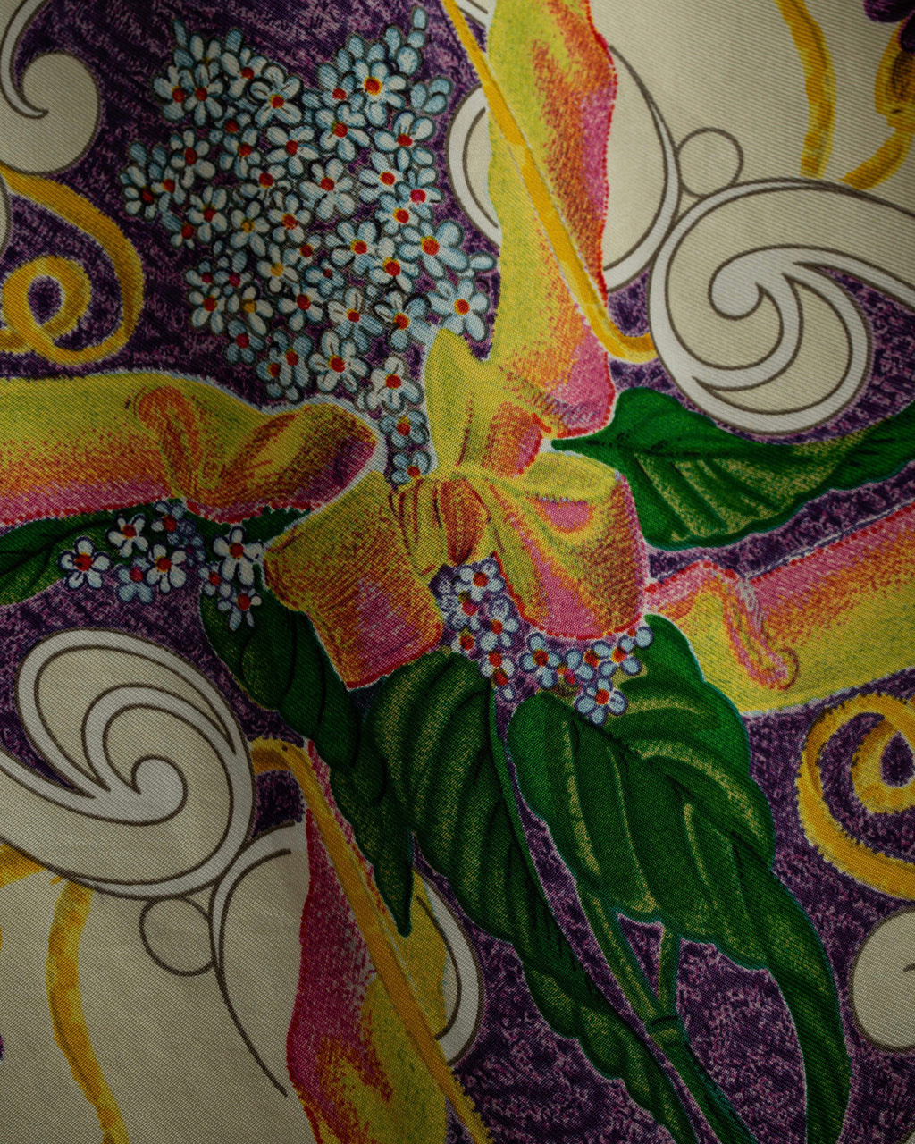 "GUCCI" Baroque painting pattern silk scarf