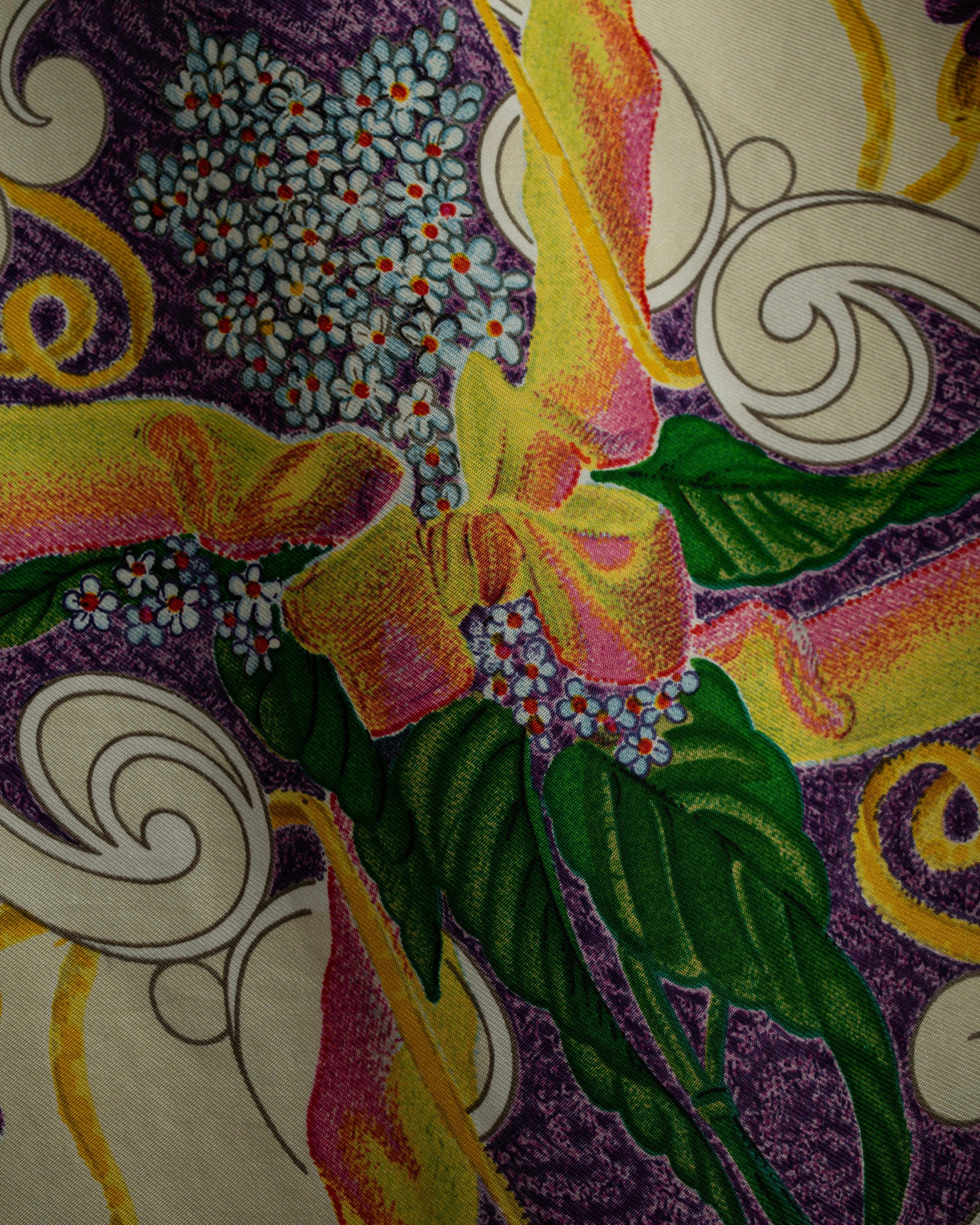 "GUCCI" Baroque painting pattern silk scarf