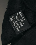 “GUCCI” 90’s-00’s Sheer velvet trimmed silk blend stole