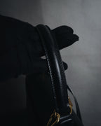 "CELINE" 90’s structured turnlock top handle bag
