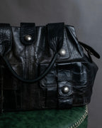 "tricot COMME des GARCONS" 
Flap pocket metal parts design leather hand bag