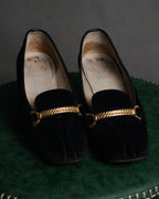 “GUCCI” 90’s-00’s Suede twist horsebit heeled loafers