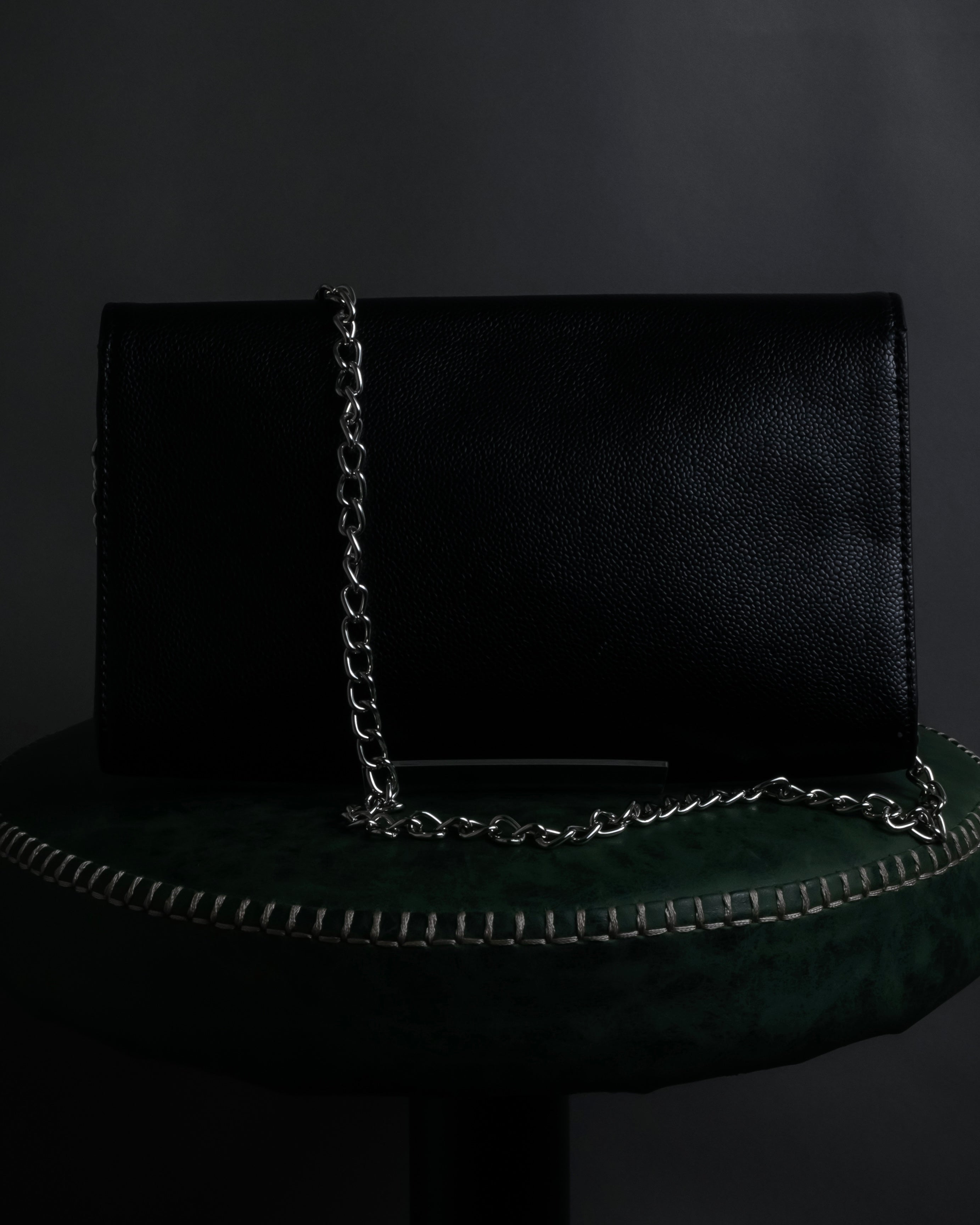 "VALENTINO" Textured leather V tassel chain shoulder bag