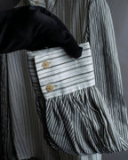 "LOEWE" Balloon sleeve striped high neck shirt