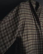 "GUCCI" 80’s checked wool shawl collar jacket