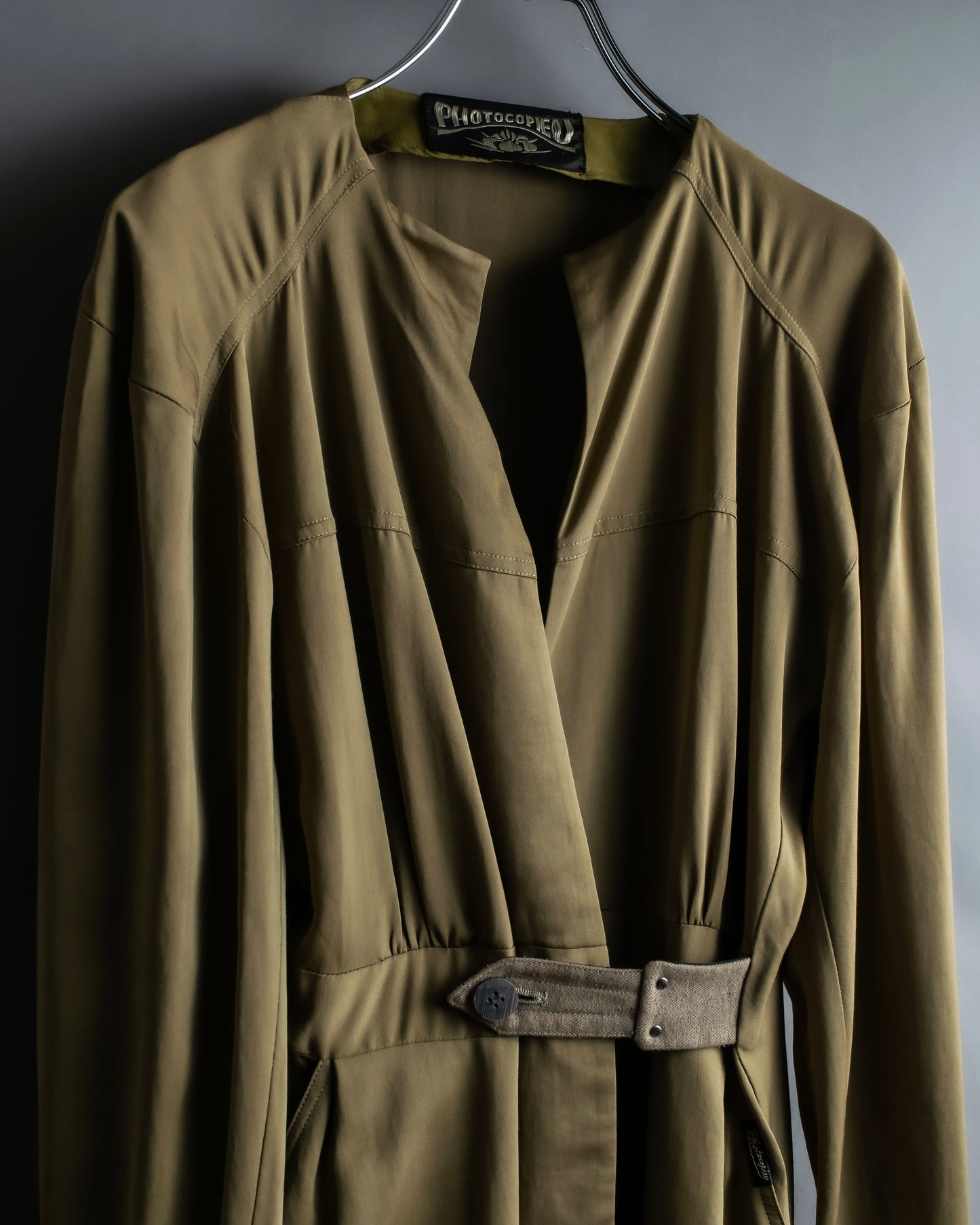 “PHOTOCOPIEU” No collar waistband shirt coat