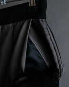 "LANVIN en Bleu" Sheer layered sarouel wide pants