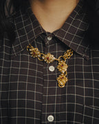 -SPECIAL- “CHANEL” 80’s-90’s ornate gold chain necklace