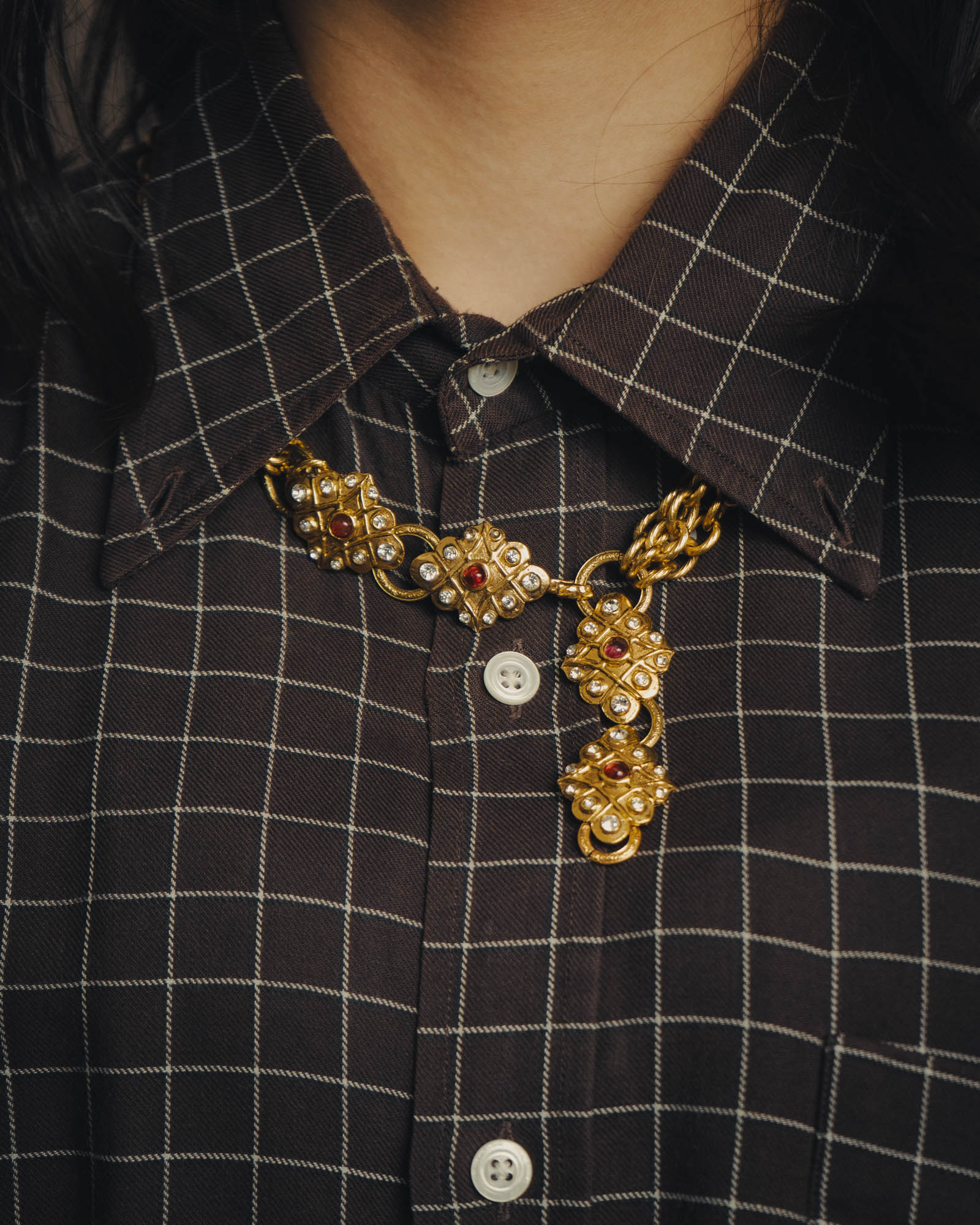 -SPECIAL- “CHANEL” 80’s-90’s ornate gold chain necklace