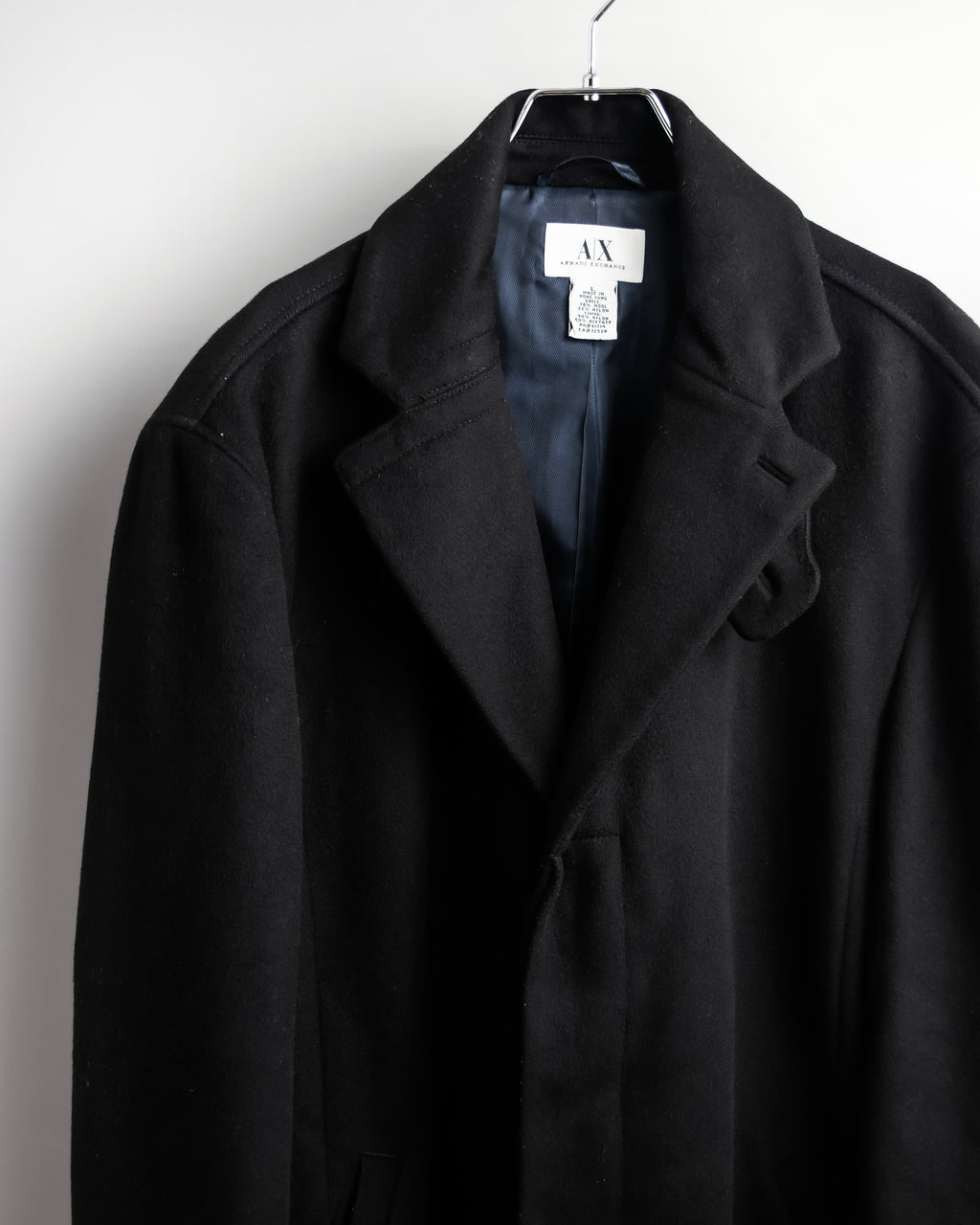 "ARMANI EXCHANGE" Sloth latch design stand color mid-length coat