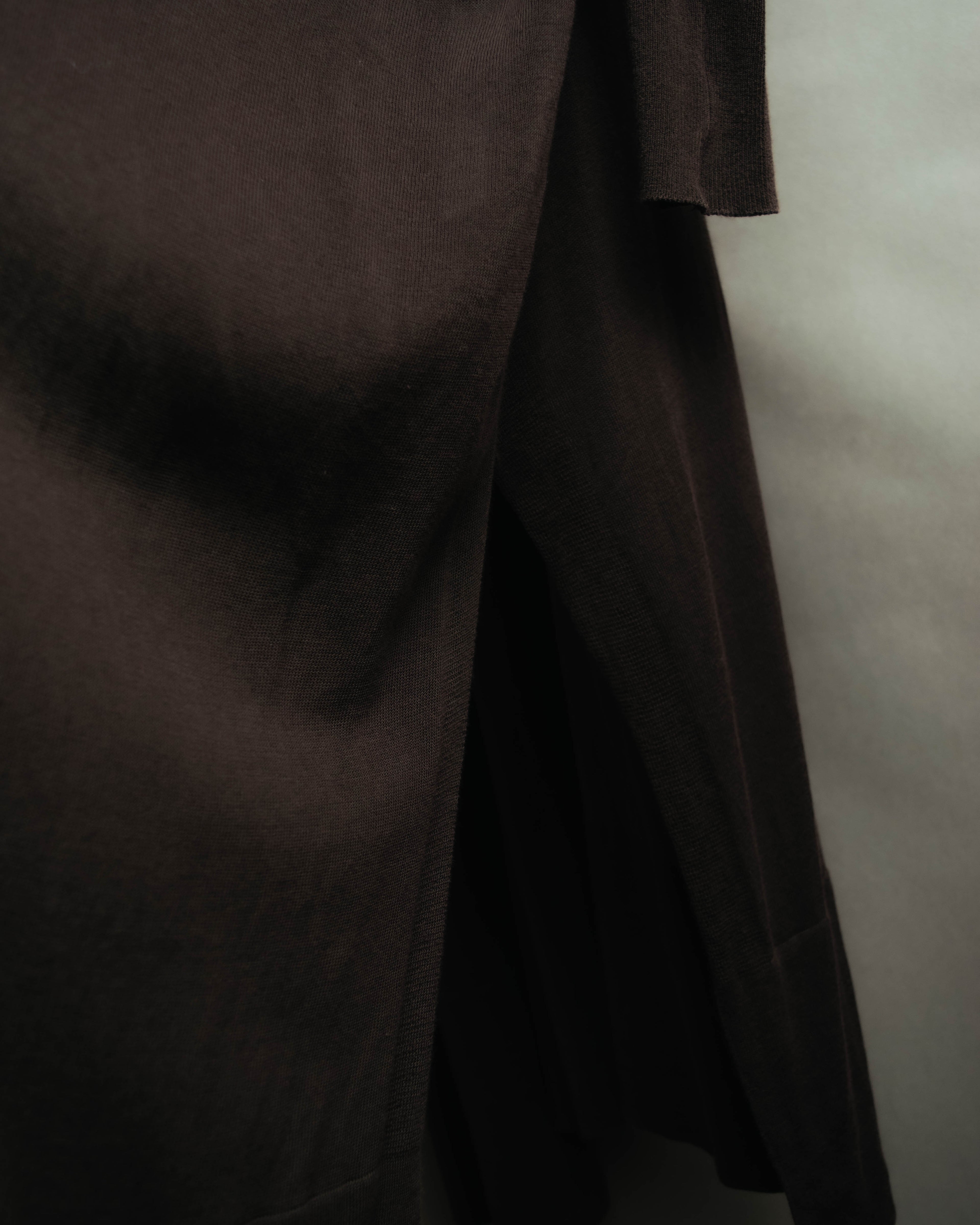 "Hermès" 00's Draped cotton silk long cardigan