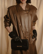 -SPECIAL- "LOEWE" 80’s Military detail stencil leather coat