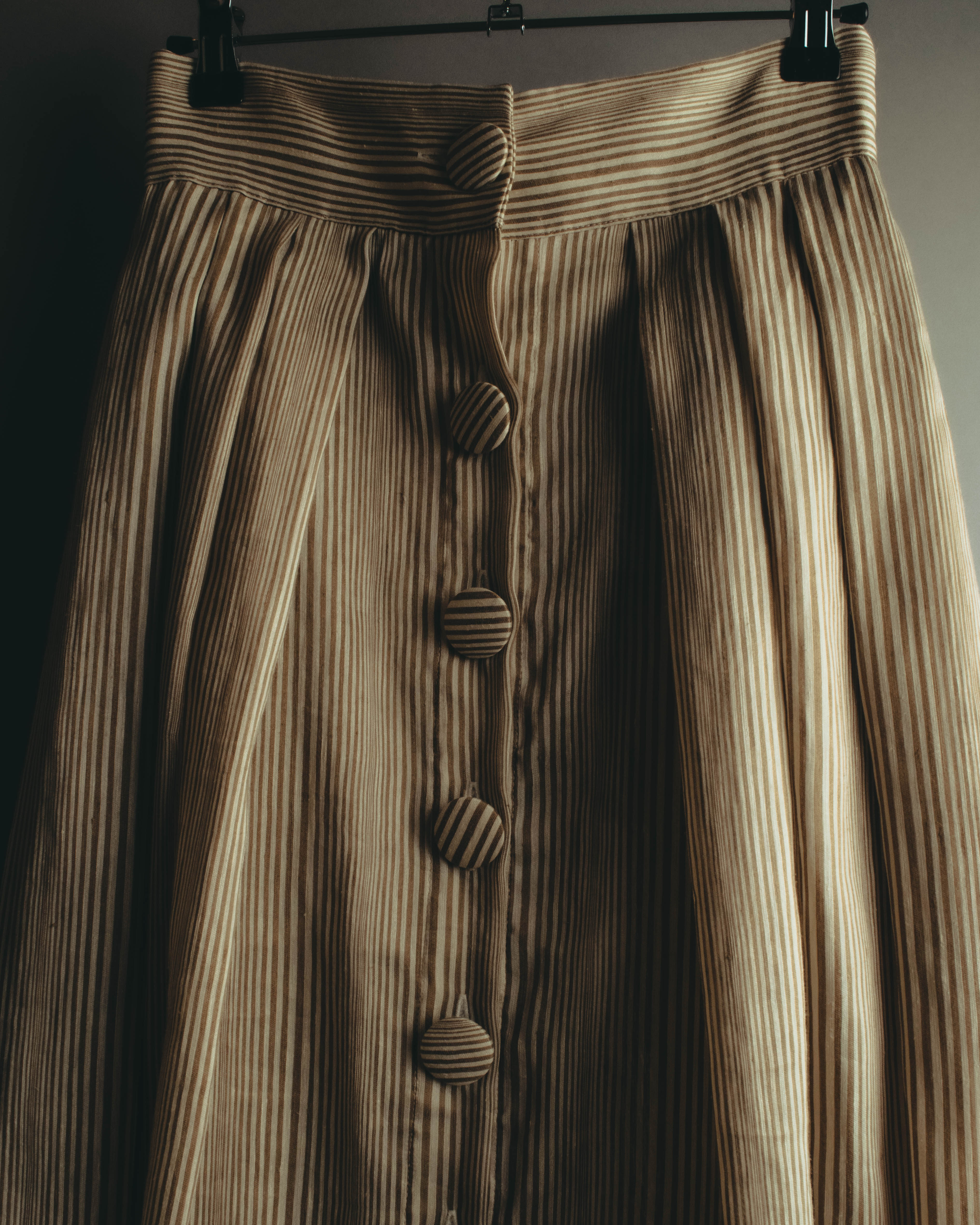 "DESTREE" 2020's Striped linen blend maxi skirt