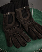 –SPECIAL– “HERMES” 80’s-90’s Cashmere lined suede driving gloves