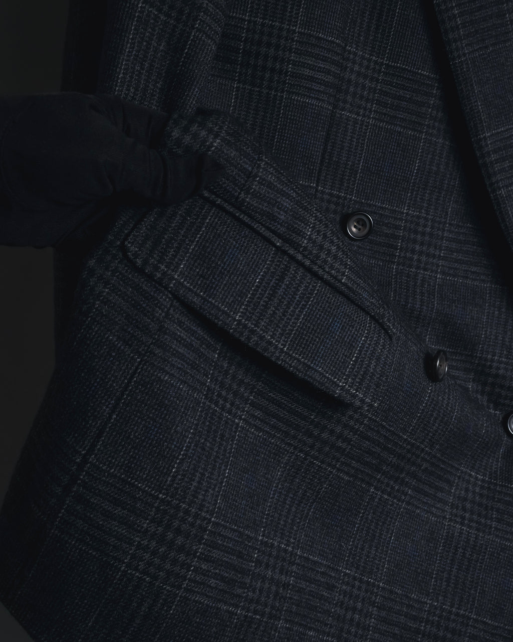 "BALENCIAGA" 90’s Cashmere blend glen check double-breasted blazer