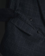 "BALENCIAGA" 90’s Cashmere blend glen check double-breasted blazer