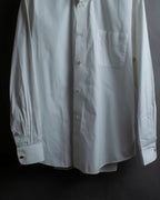 "HERMES" Yoke switching design white cotton shirt