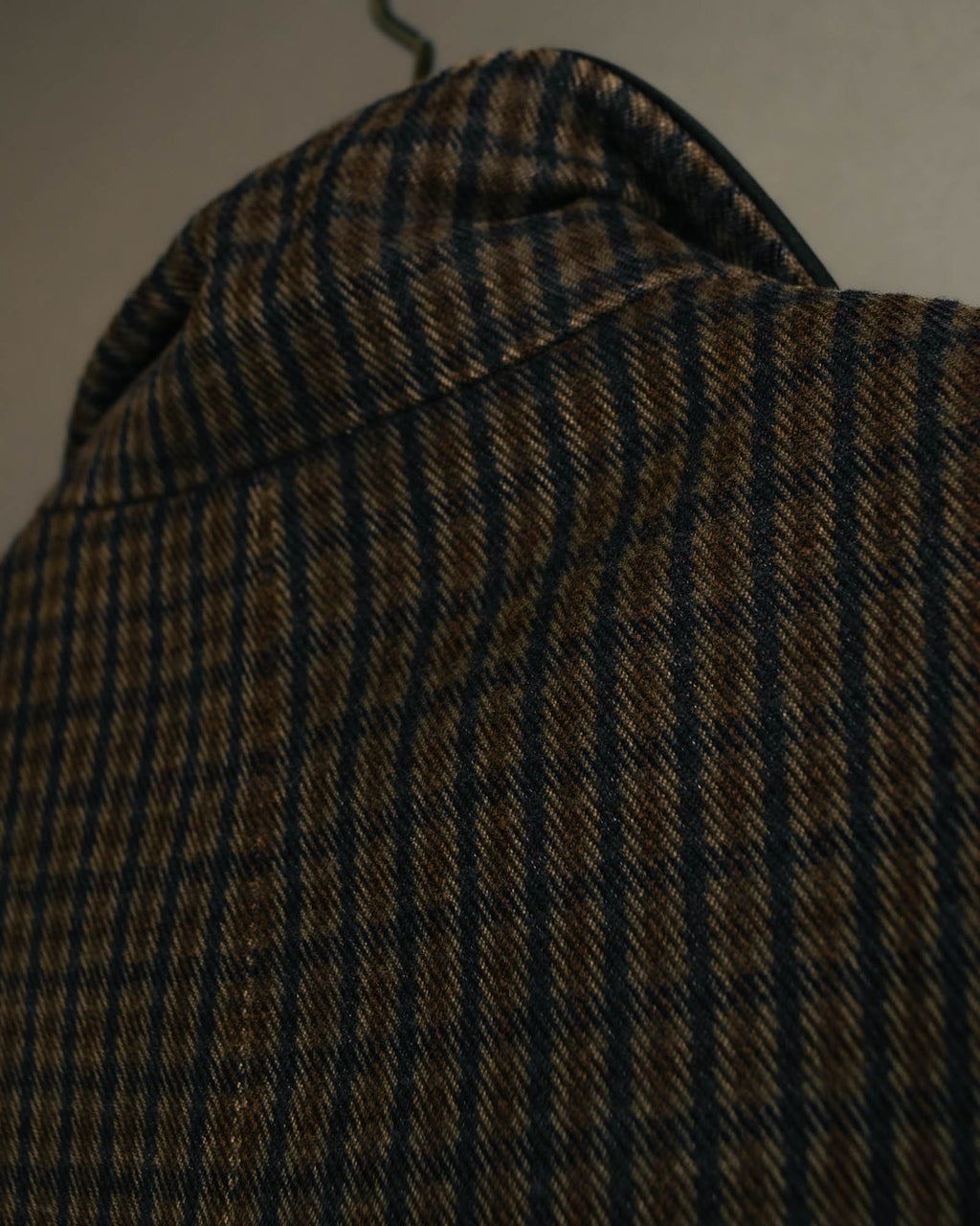 -SPECIAL- "Maison Martin Margiela" 00's Check shawl collar smoking jacket with satin contrast