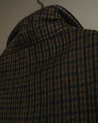 -SPECIAL- "Maison Martin Margiela" 00's Check shawl collar smoking jacket with satin contrast