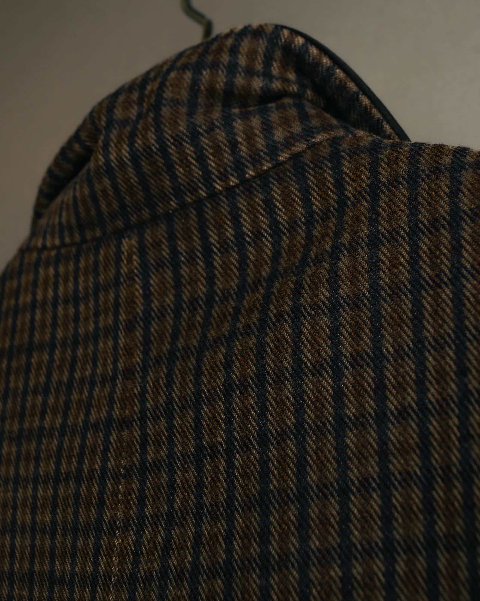 -SPECIAL- "Maison Martin Margiela" 00's Check shawl collar smoking jacket with satin contrast
