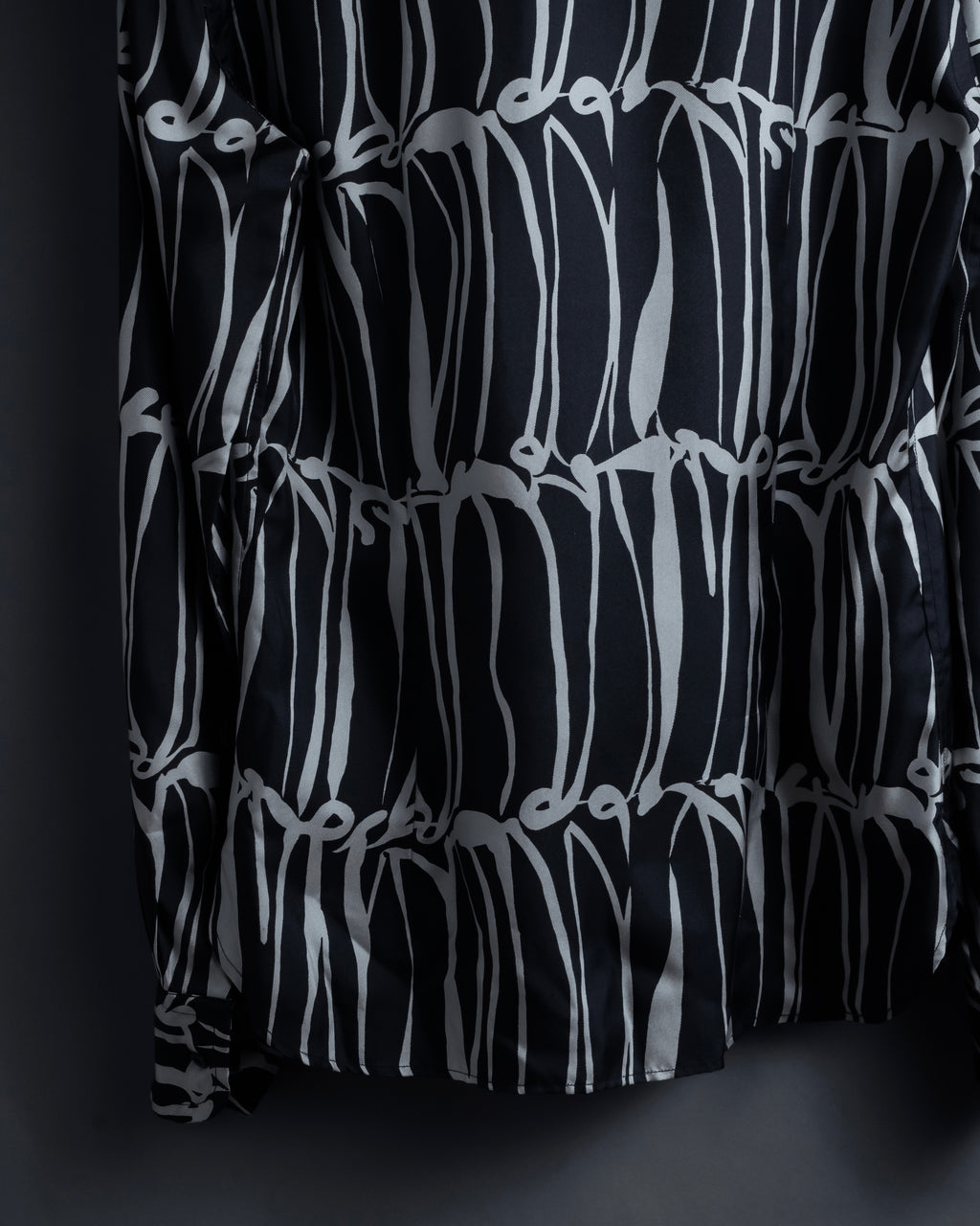 "GUCCI" Handwritten calligraphy pattern silk shirt