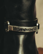 "Yves Saint Laurent" 90's Logo hardware knee-high boots