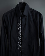 "Dolce & Gabbana" Logo embroidered tie design dress shirt