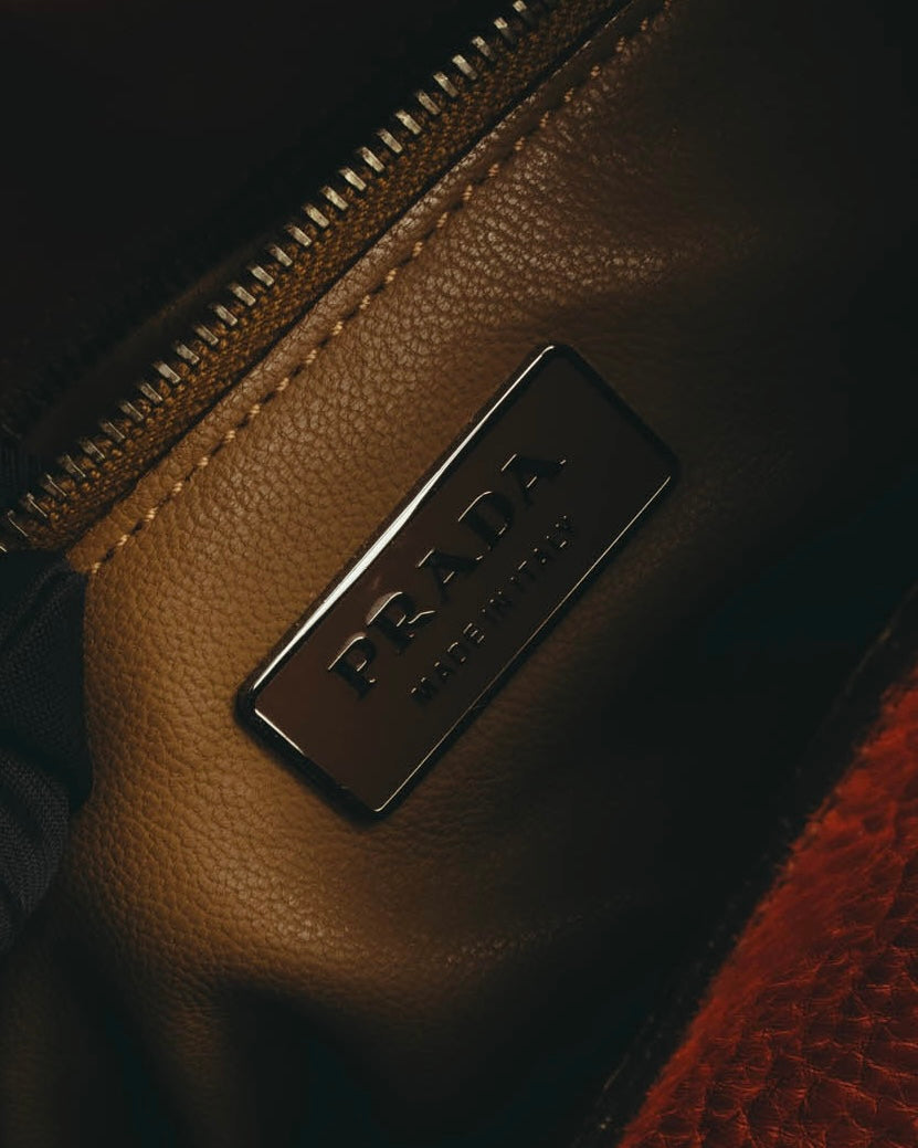 "PRADA" 90's-00's Pebbled leather shoulder bag