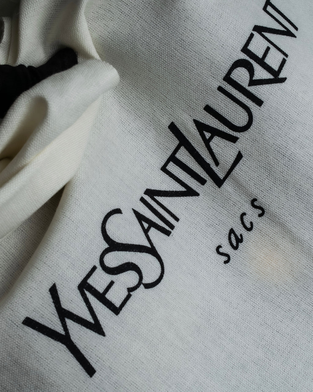 "YVES SAINT LAURENT" Gold medallion motif design suede leather shoulder bag