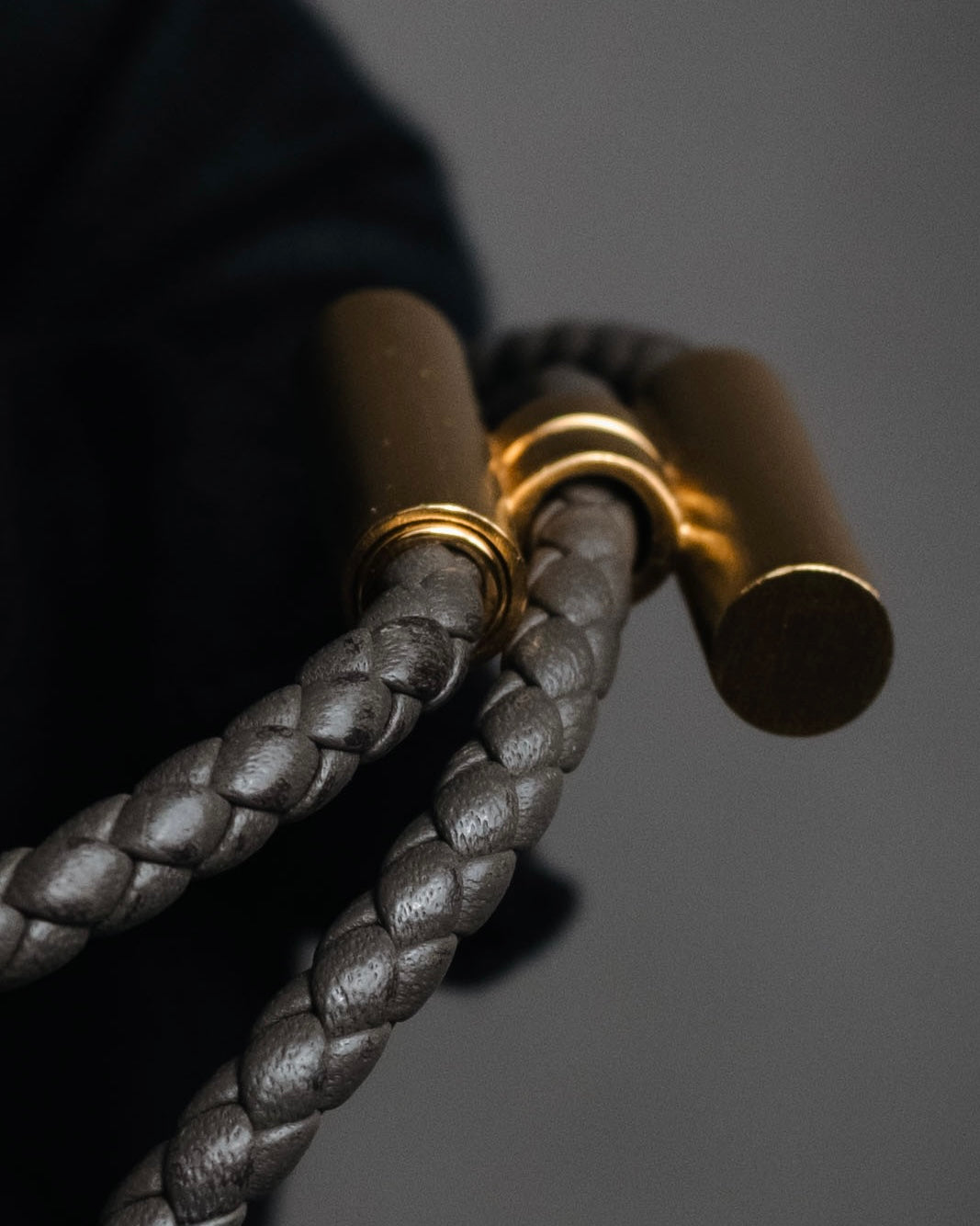 "HERMES" 10’s-20’s Tresse leather H clasp bracelet