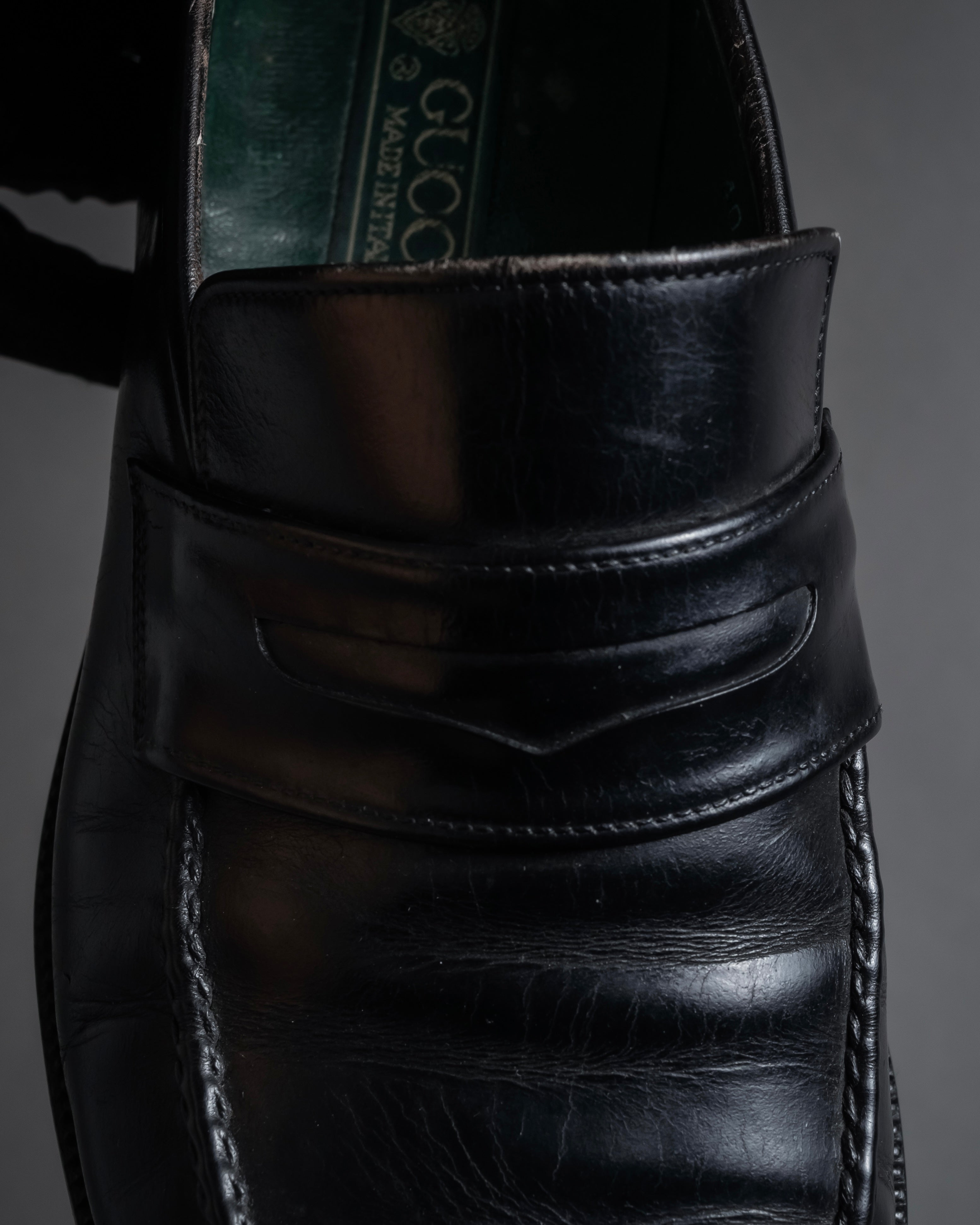 "GUCCI" 90’s classic leather penny loafers