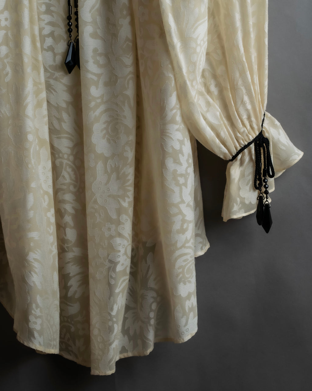 "Christian Dior" Jacquard balloon sleeve dress pullover