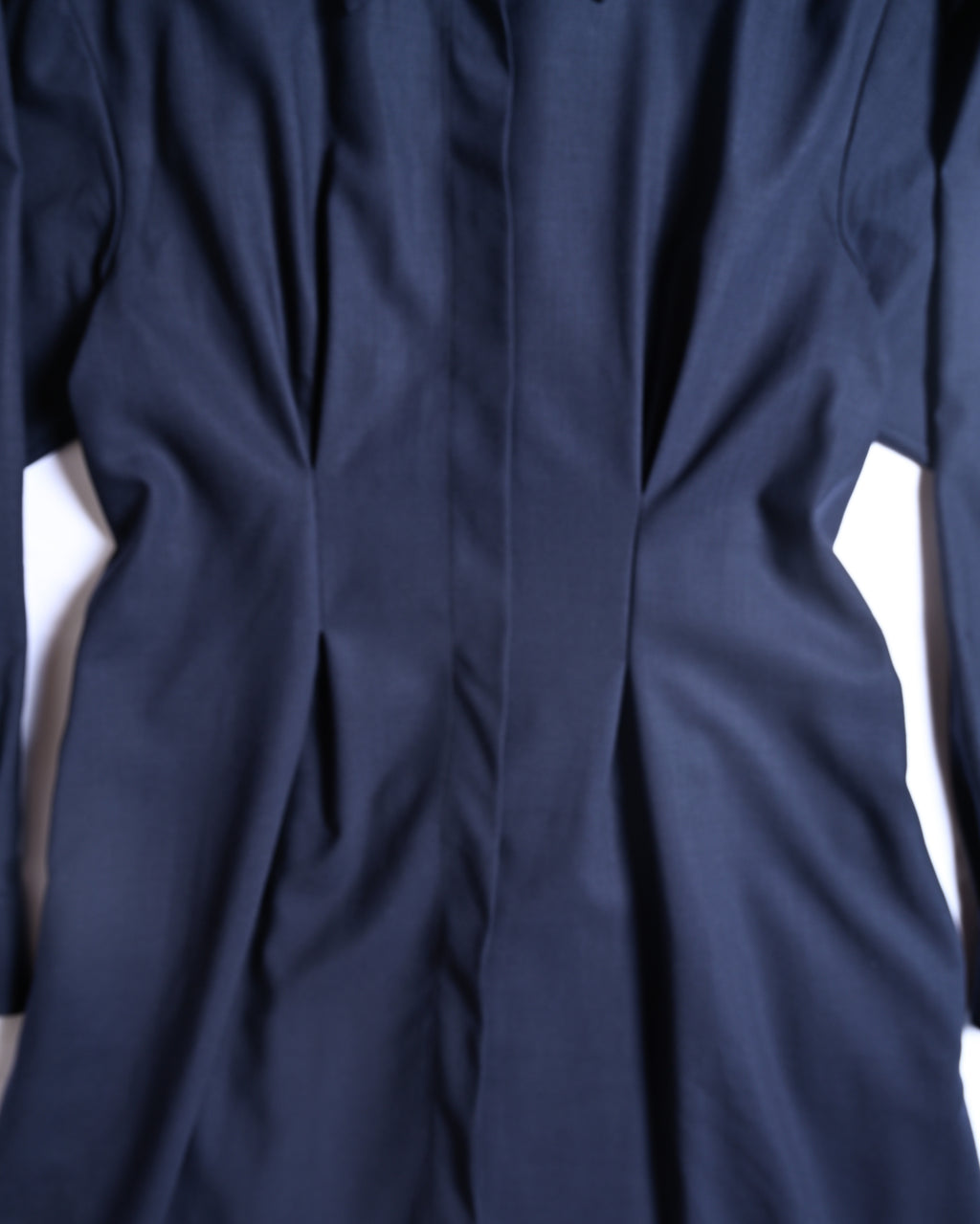 JIL SANDER/ 2015 Shape Designed Wool Shirt Coat Navy