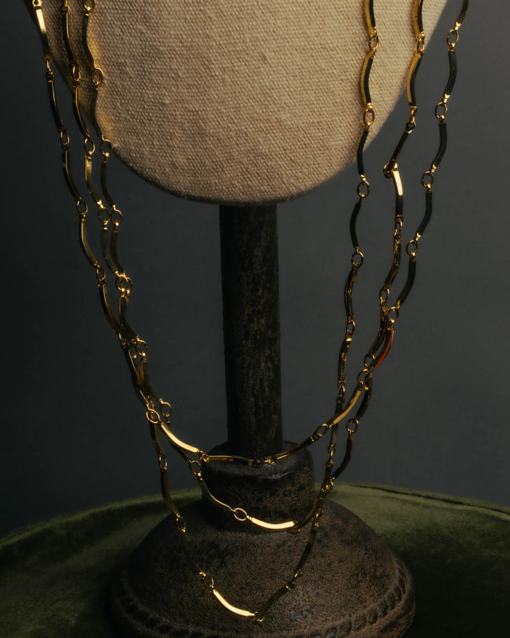 "Yves Saint Laurent" 80's-90's Gold tone multi chain necklace