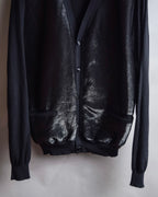 "JIL SANDER" Glitter jacquard V-neck cardigan