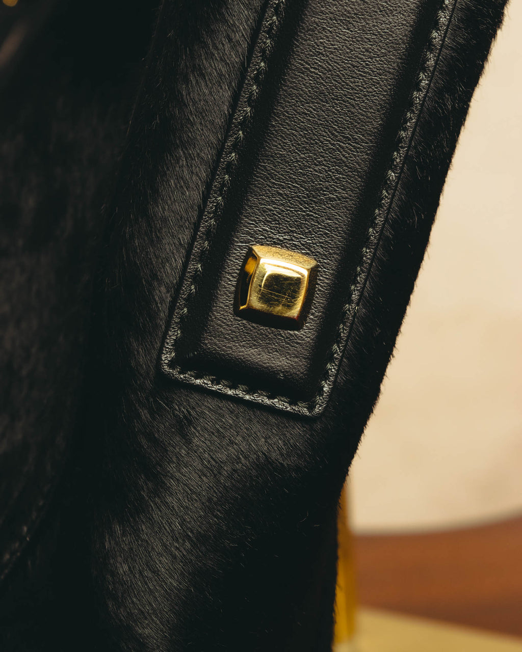 "Salvatore Ferragamo" 90's-00's Textured calf hair shoulder bag