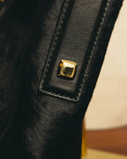 "Salvatore Ferragamo" 90's-00's Textured calf hair shoulder bag