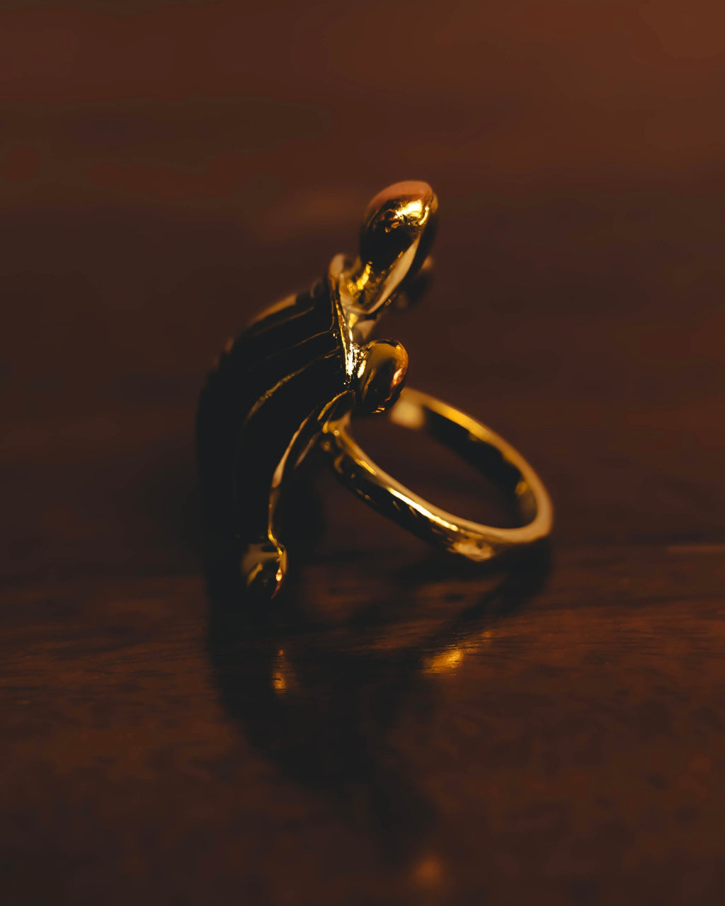 "CELINE" 80's-90's Sculptural turtle motif ring