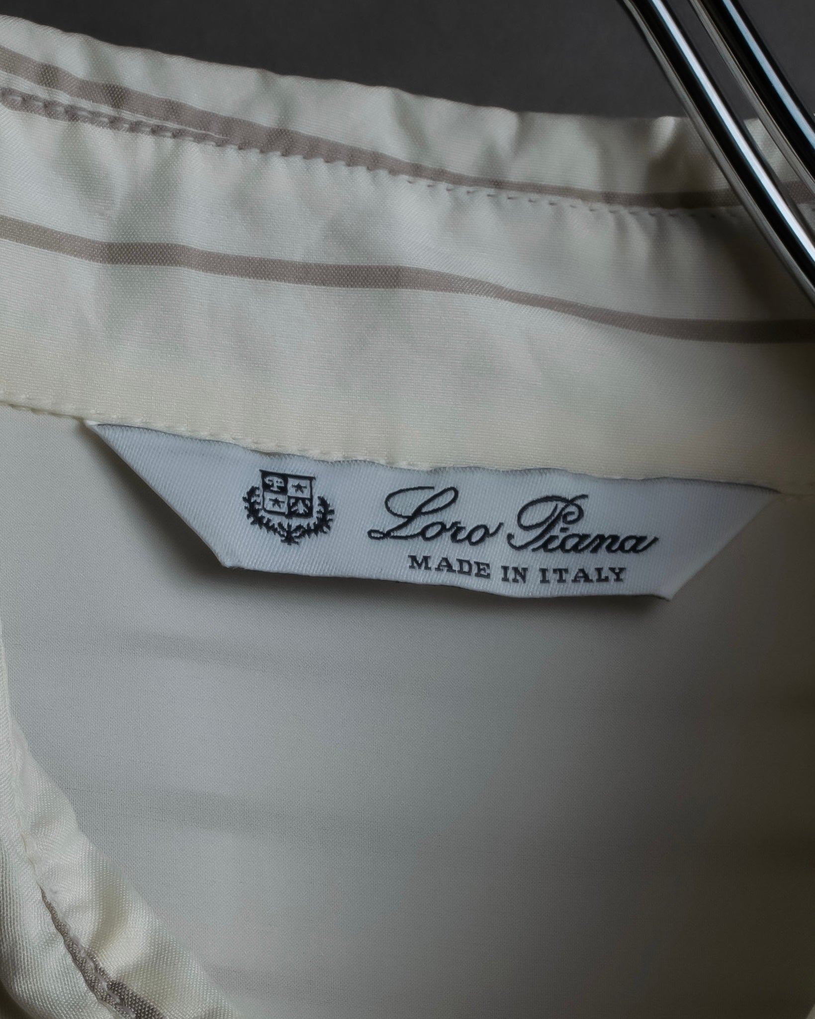"Loro Piana" Multi-stripe pattern natural color shirt