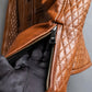 "EMPORIO ARMANI"  Quilted design brown color leather jacket