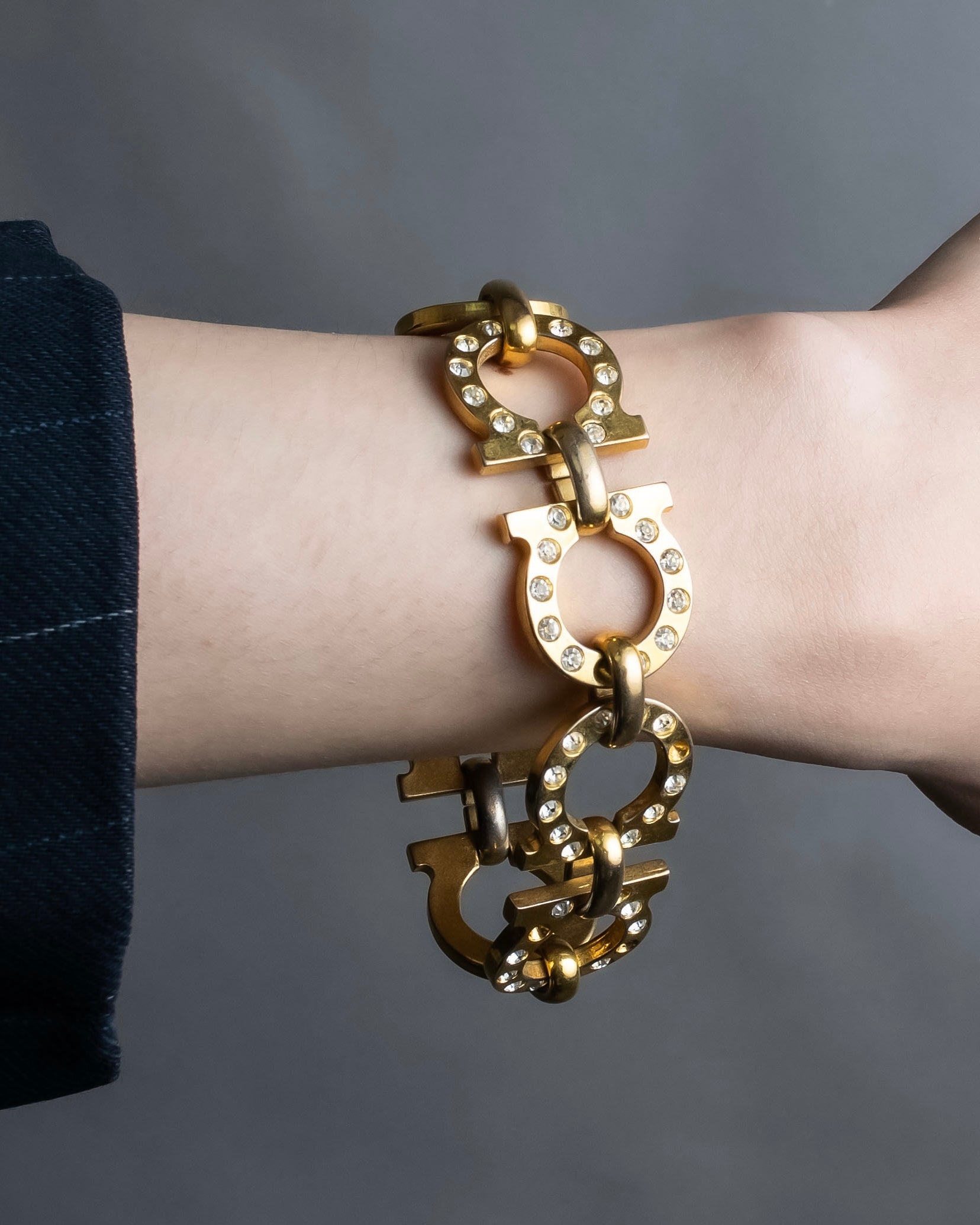 Salvatore Ferragamo Big Gancini gold chain bracelet