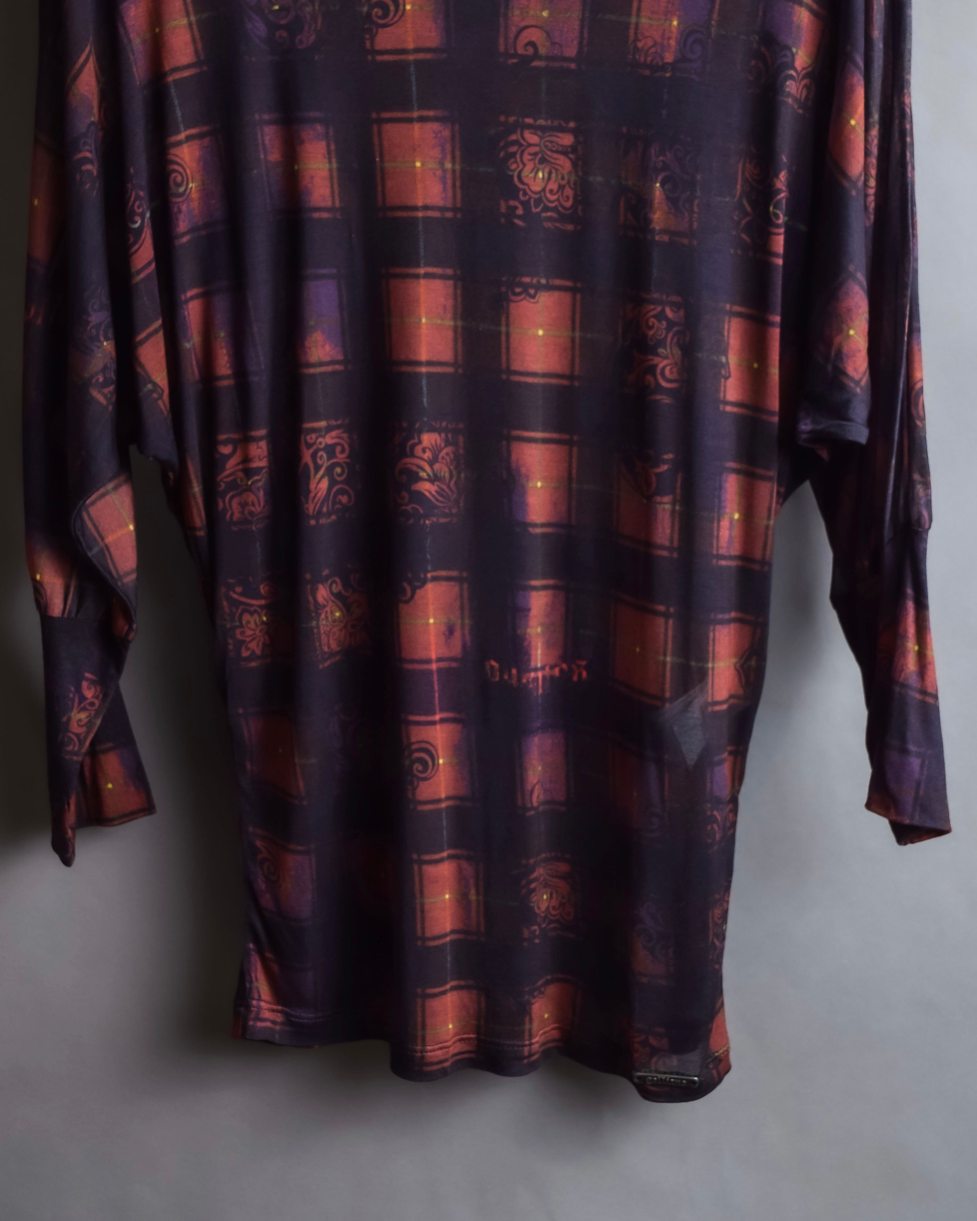 "John Galliano" Layered oriental check pattern pullover
