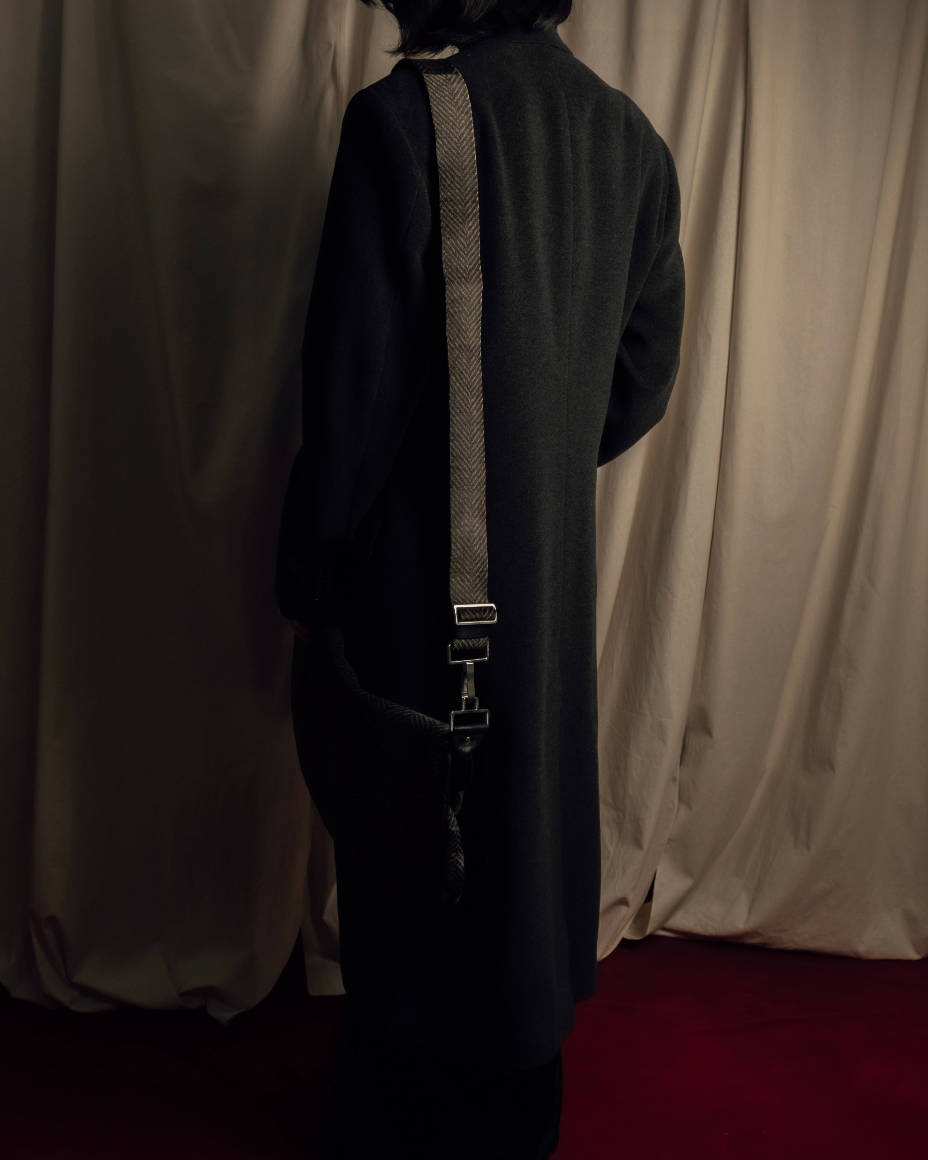 "GIORGIO ARMANI" Double-breasted charcoal gray super maxi chester coat