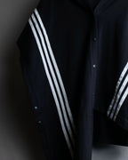 "Y-3" Asymmetrical three-stripes wrap dress