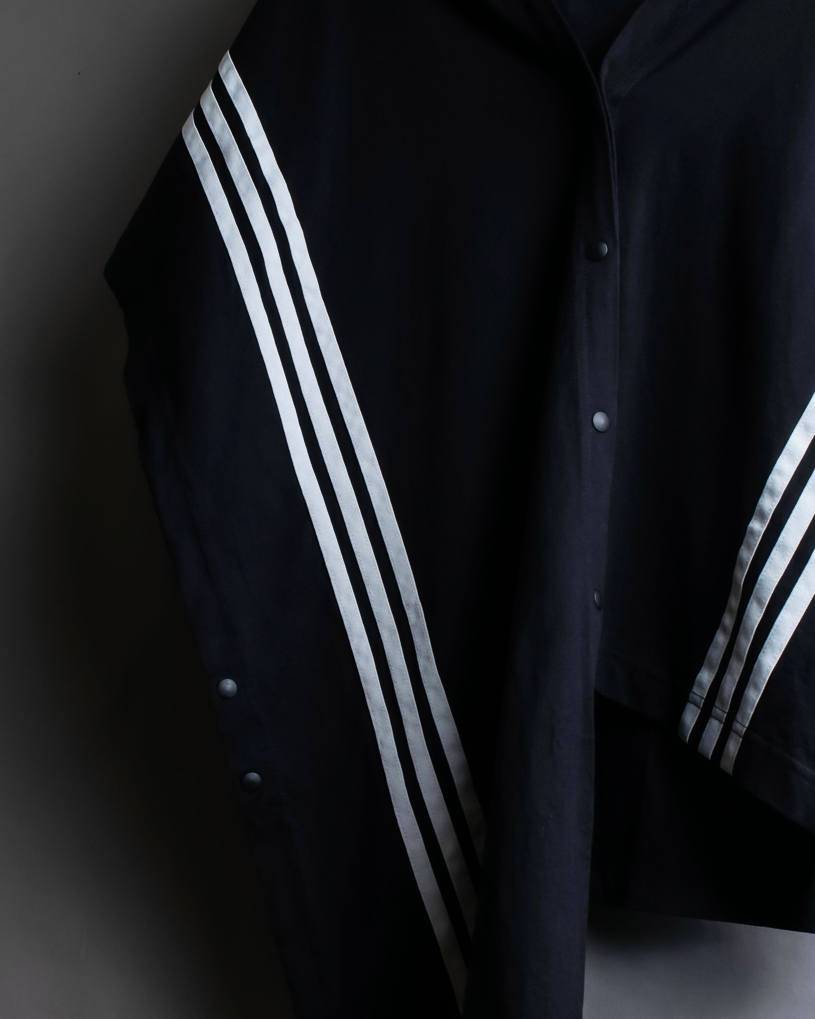 "Y-3" Asymmetrical three-stripes wrap dress