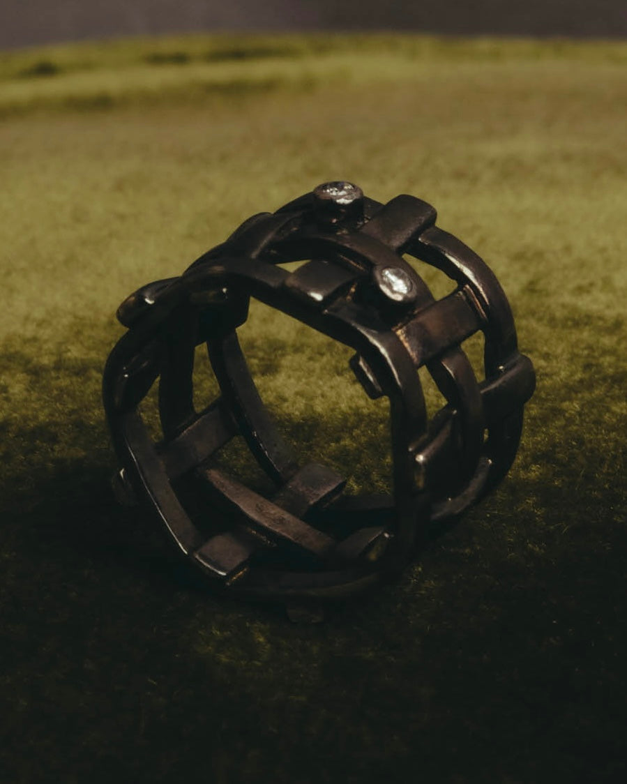"Jean Paul Gaultier" 90's-00's Sculptural lattice silver ring