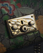 -SPECIAL- "GUCCI" Michele-era floral padlock design chain shoulder bag