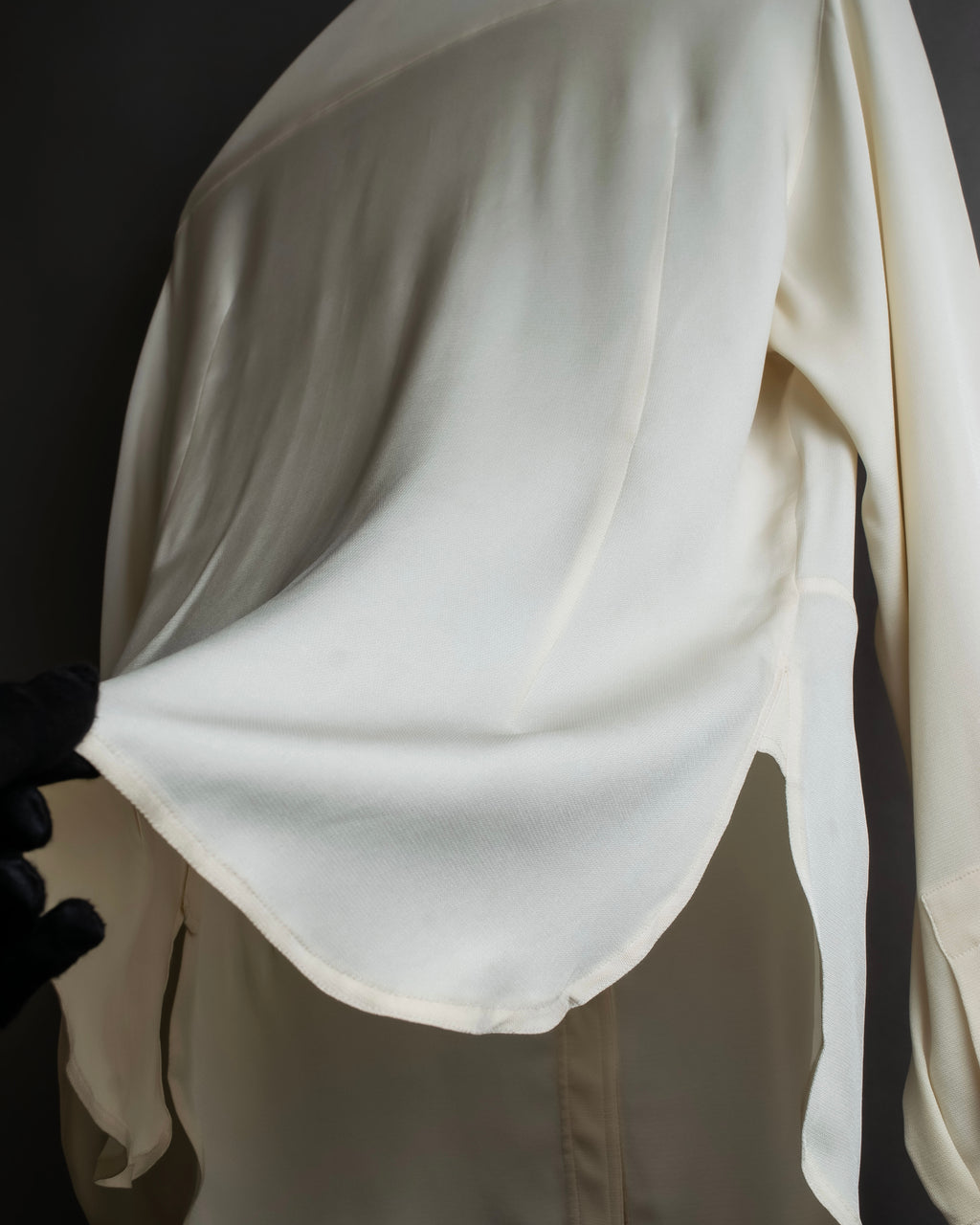 "HERMES" 90's Musical score motif front pleated shirt