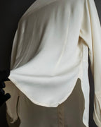 "HERMES" 90's Musical score motif front pleated shirt